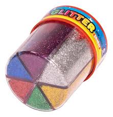 Brillantina en frasco x 6 colores