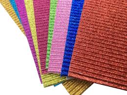 Cartón Corrugado A4 con Glitter x 6