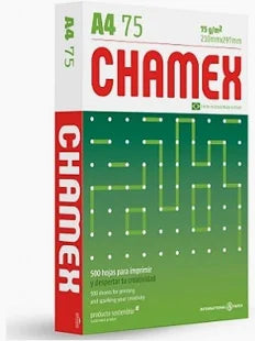 Papel Chamex A4 75g paquete x 500 hojas
