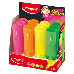 Destacador Maped Glitter Pastel o Flúo