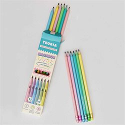 Lapiz Teoría Eco lápiz con goma, colores pastel x 12