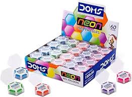 Goma Doms de Borrar Hexagonal en Cajita plástica