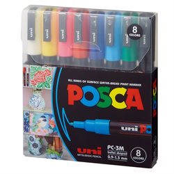 Marcadores Posca 13mm, 8 colores