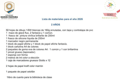 Materiales Completa Nueva Cultura 2026 Nivel 2 Años