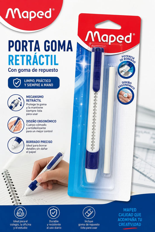 Portagoma Retráctil Maped con goma de Repuesto