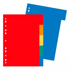Separador Pvc A4 5 Colores para Archivador