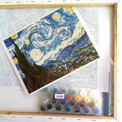 Set Para Pintar, Bastidor con Diseños de Artistas con Pinturas y Pinceles