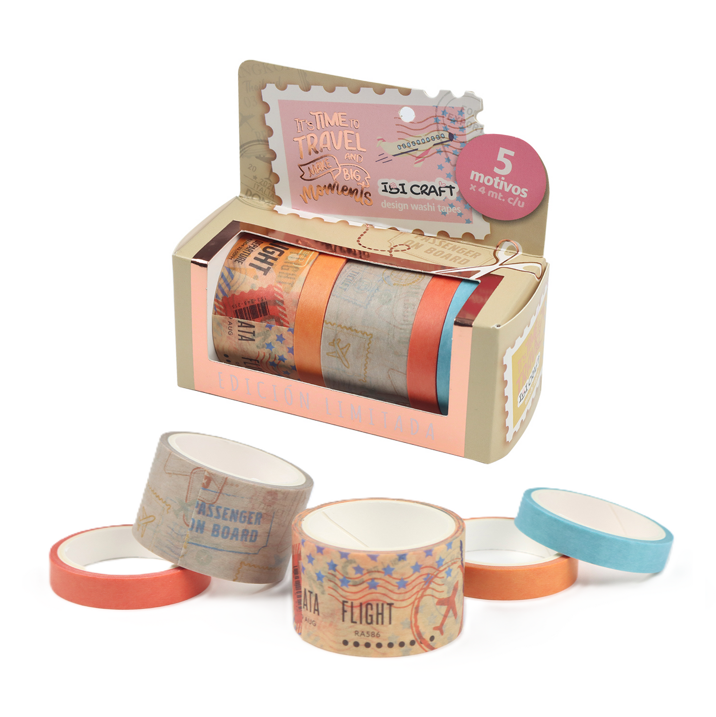 Cintas Ibi Craft Washi Tape Vintage, Hojas, Creativa, Correo Bonito o Travel